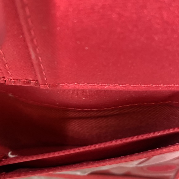 Fossil Red Leather (6") Organizer Wallet With Pen Holder & Silver Accents - Picture 8 of 16